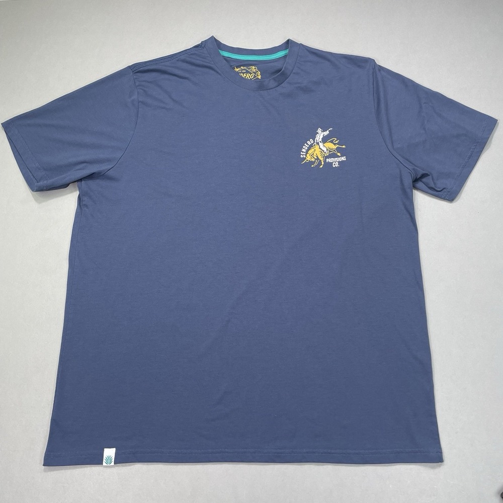 Sendero Provisions T Shirt Men's XXL Double Sided Graphic Bull Riding Blue S/S